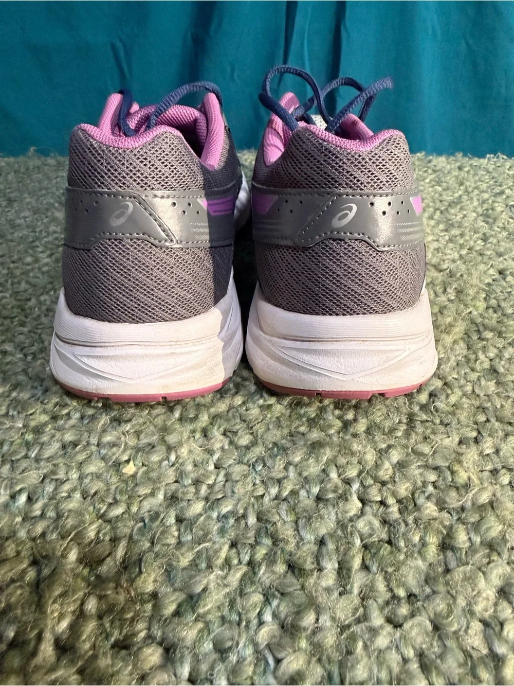ASICS Women's Gray and Pink Athletic Running Shoes